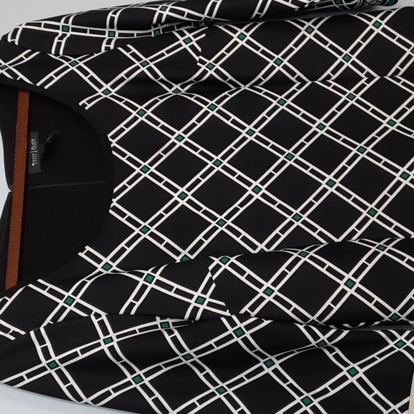 White House Black Market Argyle Black Print Dress - Picture 3 of 8